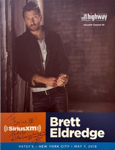 Brett Eldredge 2018 The Highway 22"x28" Poster SiriusXM Music City Theatre imperfect- COA - Autographed-Powers Sports Memorabilia