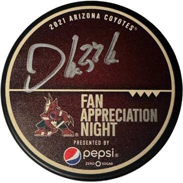 Oliver Ekman-Larsson 2021 Arizona Coyotes Fan Appreciation Night Pepsi NHL Limited Edition Puck- COA - Autographed-Powers Sports Memorabilia