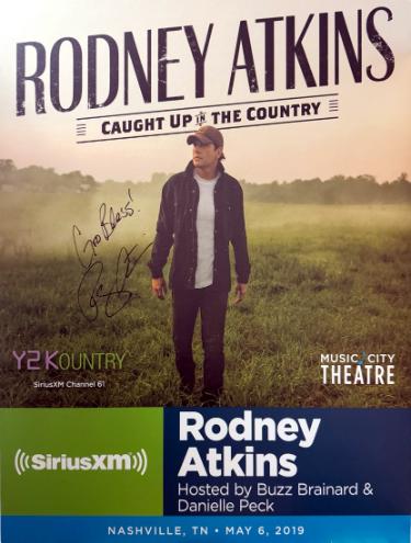 Rodney Atkins 2019 Caught Up In The Country 22"x28" Poster SiriusXM Y2K Country Music City imperfect- COA - Autographed-Powers Sports Memorabilia