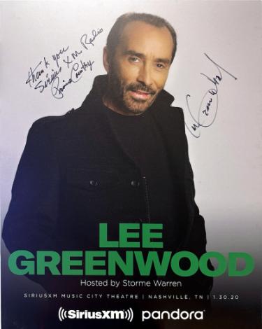 Lee Greenwood 2020 22"x28" Poster SiriusXM Prime Music City Theatre imperfect- COA - Autographed-Powers Sports Memorabilia