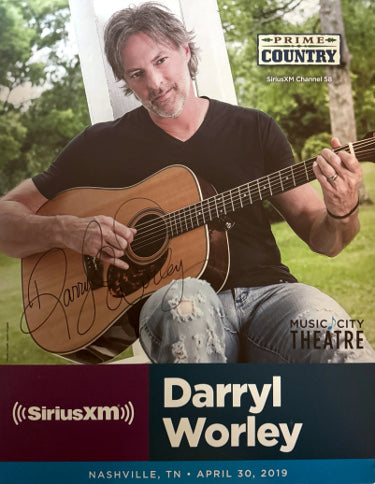 Darryl Worley 2019 Prime Country 22"x28" Poster SiriusXM Music City Theatre imperfect- COA - Autographed-Powers Sports Memorabilia