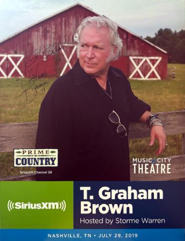 T. Graham Brown 2019 Prime Country 22x28 Poster imperfect SiriusXM Prime Music City Theatre- COA - Autographed-Powers Sports Memorabilia