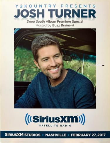 Josh Turner 2017 Y2Kountry Presents Deep South Album Premiere Special 22"x28" Poster imperfect SiriusXM Studios- COA - Autographed-Powers Sports Memorabilia