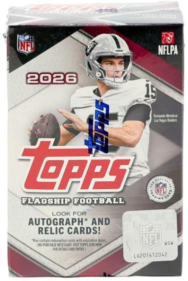 2026 NFL Topps Flagship Football Blaster Box-6PK/12CPP/72CPB- NEW/Factory Sealed-Powers Sports Memorabilia