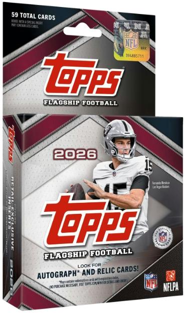 2026 Topps Flagship NFL Football Hanger Box- 59 Cards - New/Factory Sealed - Collectible-Powers Sports Memorabilia