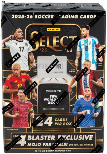2025-26 Panini Select Road to FIFA World Cup Soccer Blaster Box-6PK/4CPP/24CPB- New/Factory Sealed-Powers Sports Memorabilia