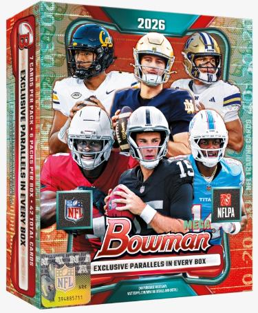 2026 Bowman NFL Football Mega Box- 6PK/7CPP/42CPB - New/Factory Sealed - Collectible-Powers Sports Memorabilia
