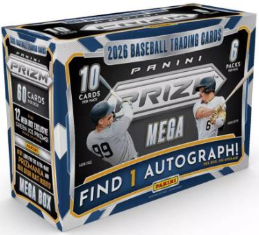 2026 Panini Prizm Baseball MLB Mega Box-6PK/10CPP/60CPB-New/Factory Sealed - Collectible-Powers Sports Memorabilia