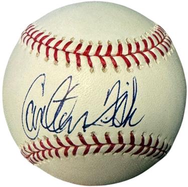 Carlton Fisk Official Rawlings Official Major League Baseball- COA (HOF/Red Sox/White Sox) - Autographed-Powers Sports Memorabilia