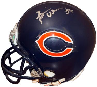 Brian Urlacher Chicago Bears NFL Riddell Mini Helmet #54- COA - Autographed-Powers Sports Memorabilia