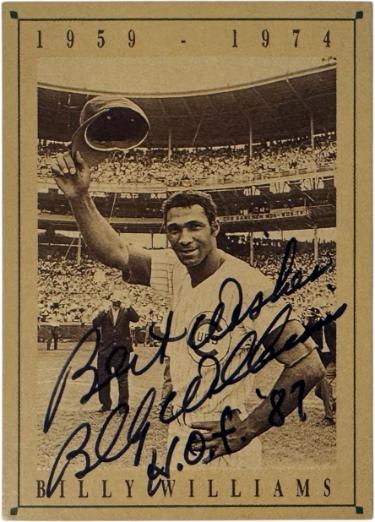 Billy Williams 1992 Old Style Chicago's Beer On Card Auto HOF 87- COA (Chicago Cubs) - Autographed-Powers Sports Memorabilia