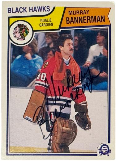 Murray Bannerman 1983-84 NHL O-Pee-Chee On Card Auto #97- COA (Chicago Blackhawks) - Autographed-Powers Sports Memorabilia