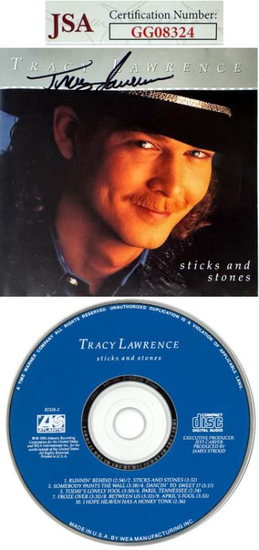 Tracy Lawrence 1991 Sticks and Stones Album Cover Booklet w/ CD & Case- JSA #GG08324 - Autographed-Powers Sports Memorabilia