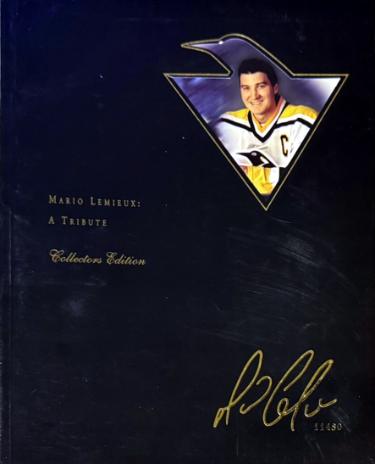 Mario Lemieux: A Tribute Collectors Edition 1997 Program wear #11480 (Pittsburgh Penguins) - Collectible-Powers Sports Memorabilia