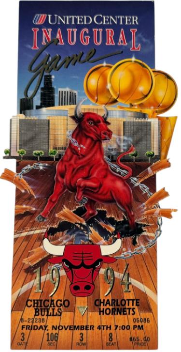 1994 Chicago Bulls United Center Inaugural Game Ticket- 11/4/1994 - Collectible-Powers Sports Memorabilia