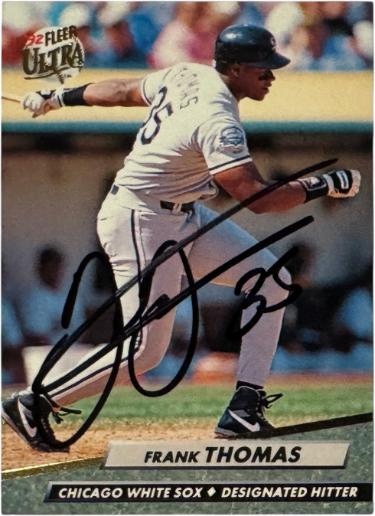 Frank Thomas Autographed 1992 Fleer Ultra On Card Auto #44 - COA (White Sox/HOF)-Powers Sports Memorabilia
