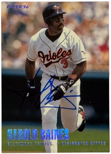Harold Baines Autographed 1996 Fleer On Card Auto #3 - COA (Baltimore Orioles/HOF)-Powers Sports Memorabilia