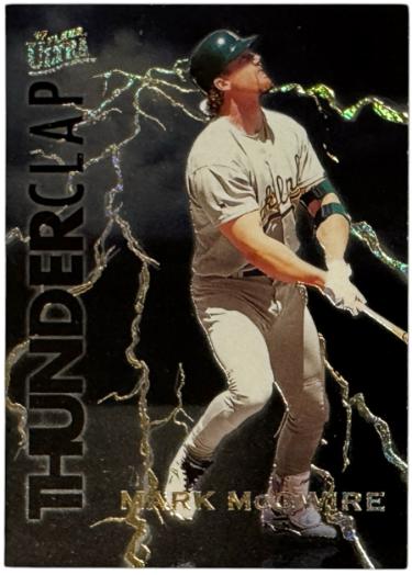Mark McGwire 1997 Fleer Ultra Thunder Clap Black Foil Card #3-N (Oakland A's/SP)-Powers Sports Memorabilia