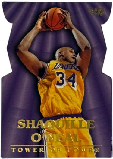 Shaquille O'Neal 1997-98 Fleer Tower of Power Die-Cut Fold Out Card #8TP (Los Angeles Lakers/HOF)-Powers Sports Memorabilia