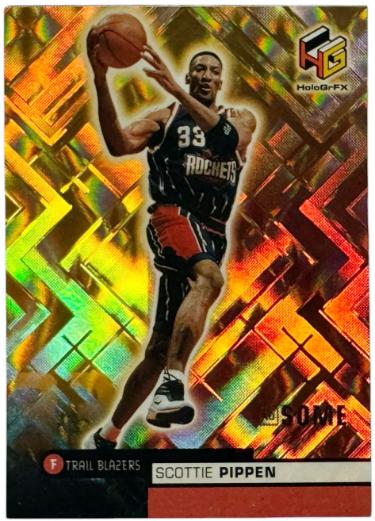 Scottie Pippen 1998-99 Upper Deck HoloGrFX GOLD Card #20AU (Houston Rockets/HOF)-Powers Sports Memorabilia
