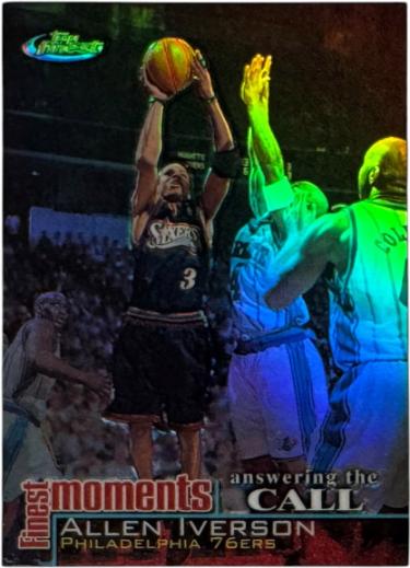 Allen Iverson 2000-01 Topps Finest Moments Answering Call REFRACTOR Card #FM-AI (Philadelphia 76ers/HOF)-Powers Sports Memorabilia