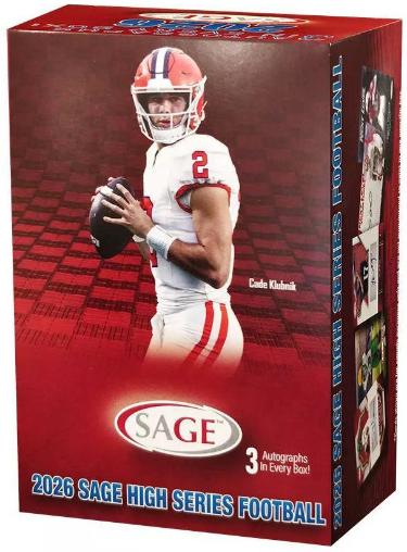 2026 SAGE High Series Football Cards Blaster Box- 5PK/12CPP/60CPB- 3 Autos - New-Powers Sports Memorabilia