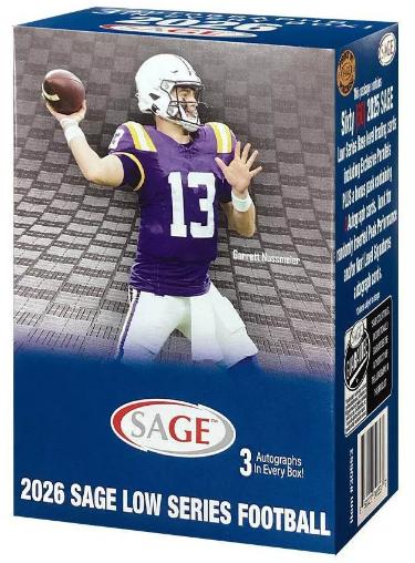 2026 SAGE Low Series Football Cards Blaster Box- 5PK/12CPP/60CPB- 3 Autos- New-Powers Sports Memorabilia