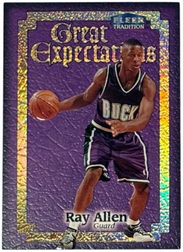 Ray Allen 1998-99 Fleer Tradition Great Expectations Card #2GE (Milwaukee Bucks/HOF)-Powers Sports Memorabilia