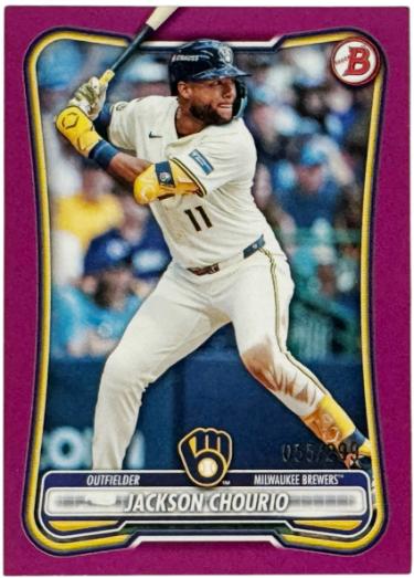Jackson Chourio 2026 Bowman Fuchsia Baseball Card #4 /299 (Milwaukee Brewers)-Powers Sports Memorabilia