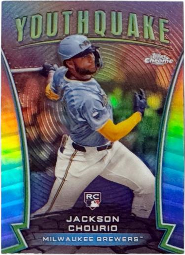 Jackson Chourio 2024 Topps Chrome Update Youthquake Card (RC) #YQ-61 (Millwaukee Brewers)-Powers Sports Memorabilia