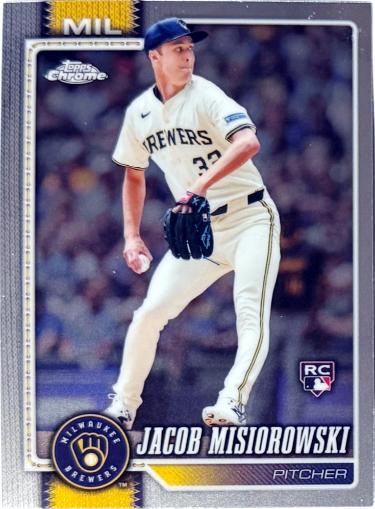 Jacob Misiorowski 2026 Topps Chrome Rookie Card (RC) #196 (Milwaukee Brewers)-Powers Sports Memorabilia