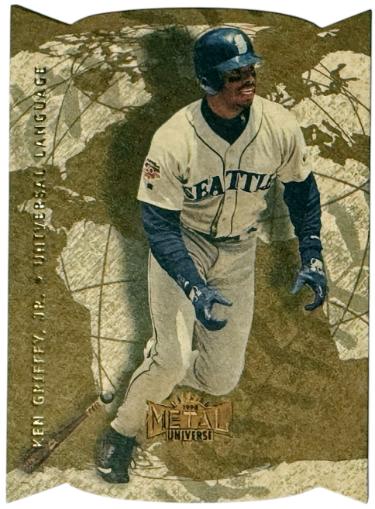Ken Griffey Jr. 1998 Skybox Metal Universe Universal Language Die - Cut Card #1UL Seattle Mariners - 047604-Powers Sports Memorabilia
