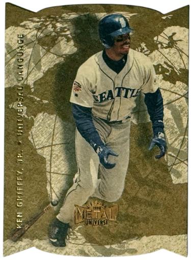 Ken Griffey Jr. 1998 Skybox Metal Universe Universal Language Die - Cut Card #1UL Seattle Mariners - 047605-Powers Sports Memorabilia