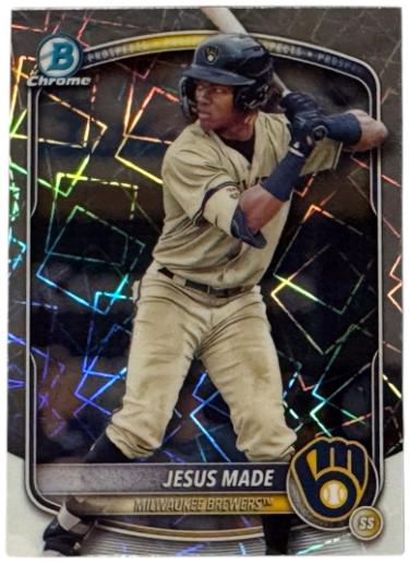 Jesús Made 2025 Bowman Chrome Prospects Laser Refractor Rookie Card #BCP - 245 Milwaukee Brewers-Powers Sports Memorabilia