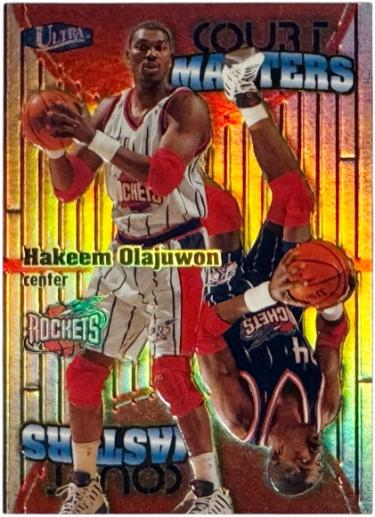 Hakeem Olajuwon 1997 - 98 Fleer Ultra Court Masters Insert Card #17CM Houston Rockets-Powers Sports Memorabilia