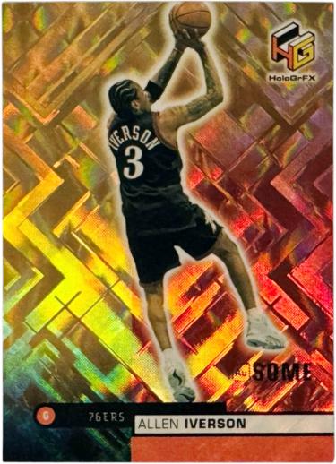 Allen Iverson 1999 - 00 Upper Deck HoloGrFX Gold Ausome Card SP #41AU Philadelphia 76ers-Powers Sports Memorabilia