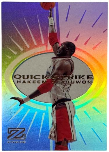 Hakeem Olajuwon 1998-99 SkyBox Z Force Quick Strike Insert Card #7QS (Houston Rockets)-Powers Sports Memorabilia