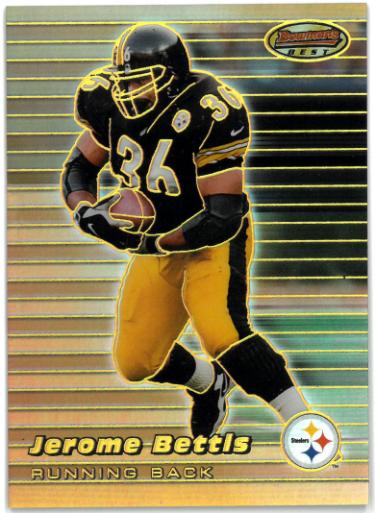 Jerome Bettis 1999 Bowman's Best Gold Refractor Card #28- /400 (Pittsburgh Steelers)-Powers Sports Memorabilia