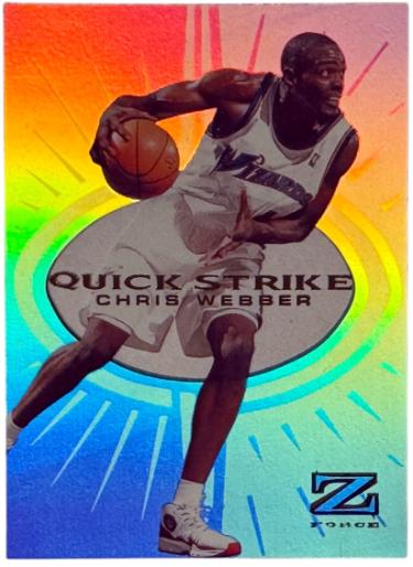 Chris Webber 1997-98 SkyBox Z-Force Quick Strike Insert Card #12QS (Washington Wizards)-Powers Sports Memorabilia
