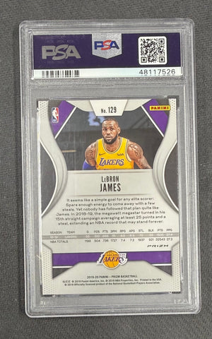 LeBron James 2019 Panini Prizm Silver Los Angeles Lakers Basketball Card #129 Graded PSA 10 Cert #48117526-Powers Sports Memorabilia
