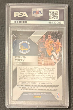 Stephen Curry 2016 Panini Prizm Warriors Card #281 PSA 10