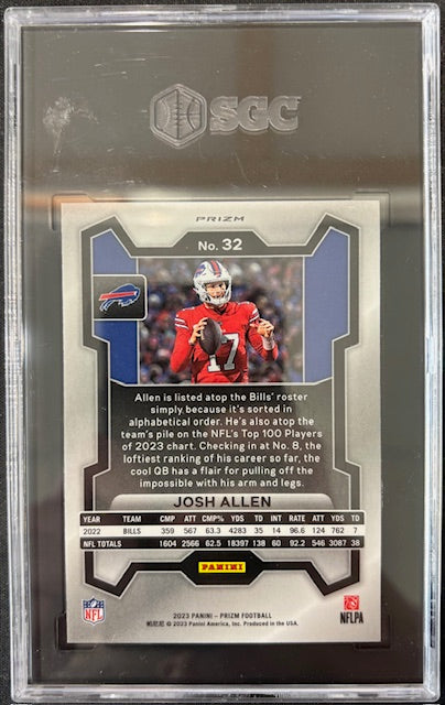 Josh Allen 2023 Panini Prizm Red White Blue Card #32 SGC 10-Powers Sports Memorabilia