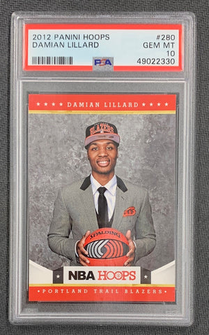 Damian Lillard 2012 Panini Hoops Basketball Rookie Card #280 Graded PSA 10-Powers Sports Memorabilia