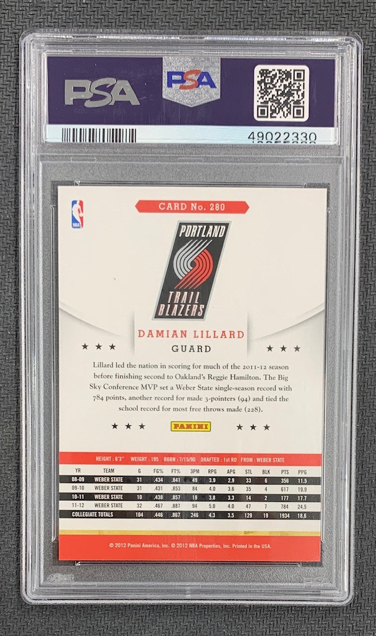 Damian Lillard 2012 Panini Hoops Basketball Rookie Card #280 Graded PSA 10-Powers Sports Memorabilia