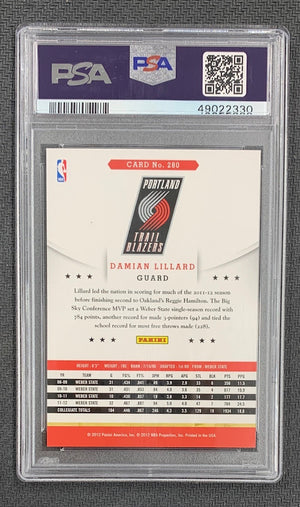 Damian Lillard 2012 Panini Hoops Basketball Rookie Card #280 Graded PSA 10-Powers Sports Memorabilia