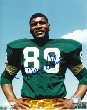 Dave Robinson Autographed Green Bay Packers NFL Licensed 8x10 Photo- minor ding - COA (2013 Hall of Fame)-Powers Sports Memorabilia