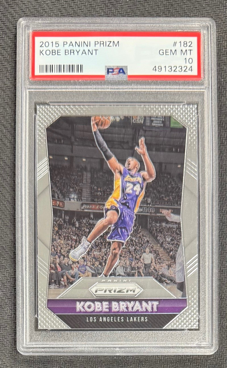 Kobe Bryant 2015 Panini Prizm Basketball Card #182 Graded PSA 10 Cert #49132324-Powers Sports Memorabilia