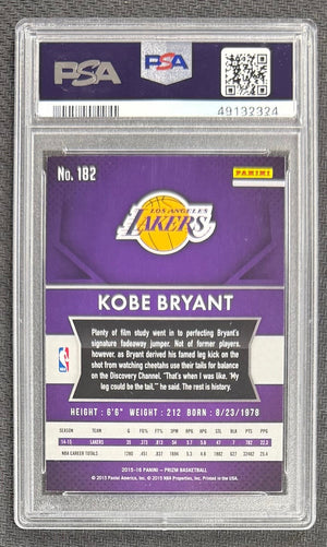 Kobe Bryant 2015 Panini Prizm Basketball Card #182 Graded PSA 10 Cert #49132324-Powers Sports Memorabilia