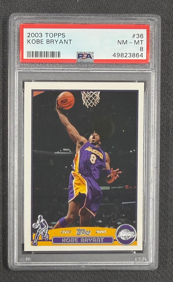 Kobe Bryant 2003 Topps Los Angeles Lakers Card #36 PSA 8