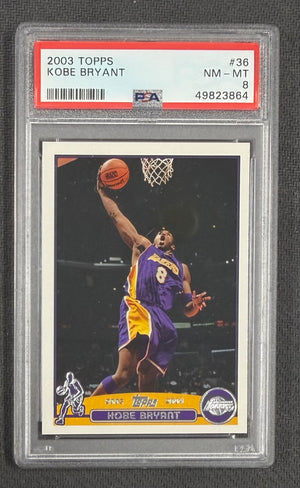 Kobe Bryant 2003 Topps Los Angeles Lakers Card #36 PSA 8
